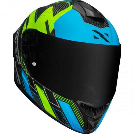 CAPACETE NORISK CARBON R TEAM AZUL E AMARELO